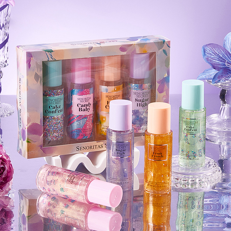4ks 75ml*4 parfémovaná voda Florals tělový sprej pro ženy ovocný 75ml dárková sada tělová mlha