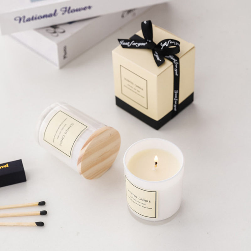 150g Romantické kulaté narozeninové svíčky ze sójového vosku Luxusní ručně vyráběné veganské vonné svíčky Dárková sada