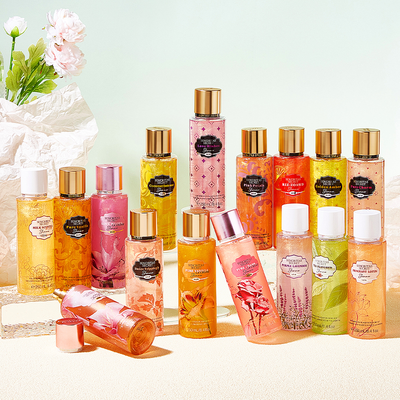 250 ml tělový sprej parfémovaný třpytivý sprej s květinovou vůní jemná mlha Body Splash mlha pro ženy